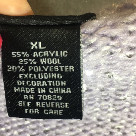 RUE 21 Wool Blend Holiday Ski Scoop Neck Machine Washable Sweater Tiny Sequins - Picture 14 of 15